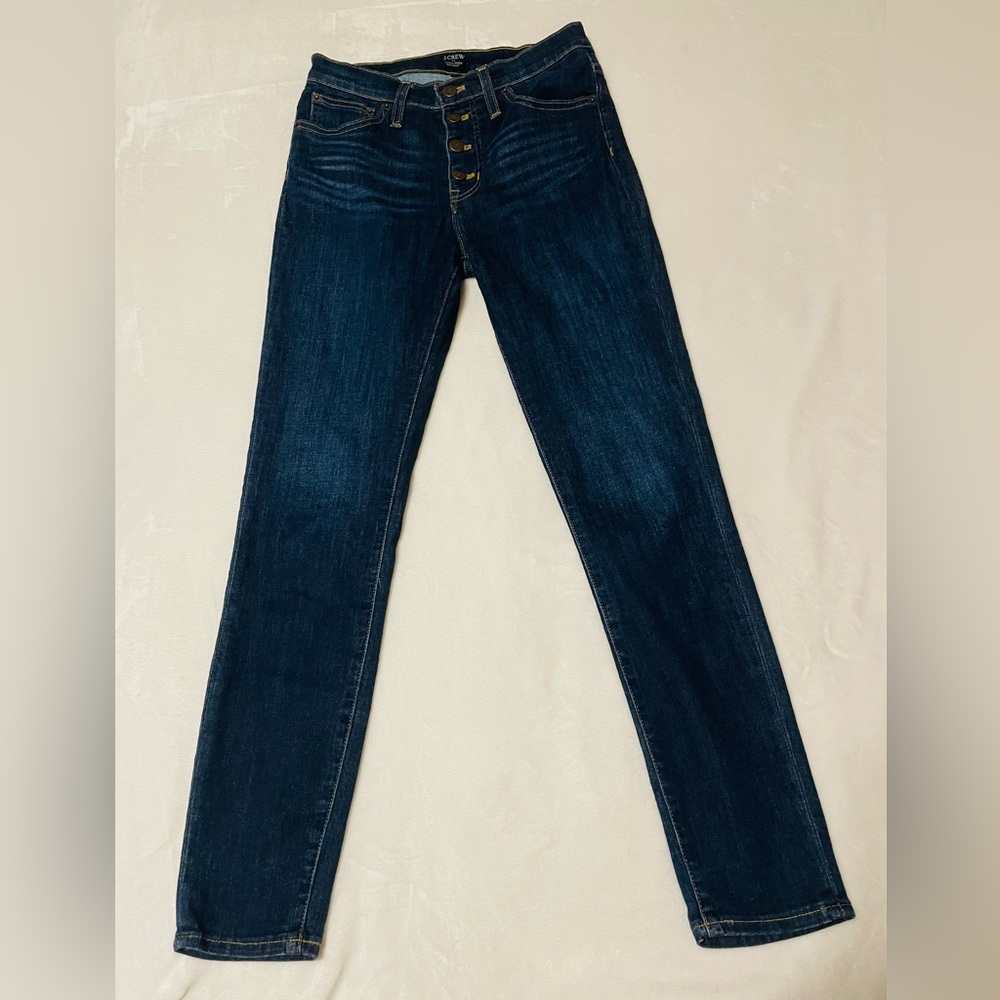 J.Crew Button Fly High-Rise Skinny Jeans Semi-Dark Wash – Size 26